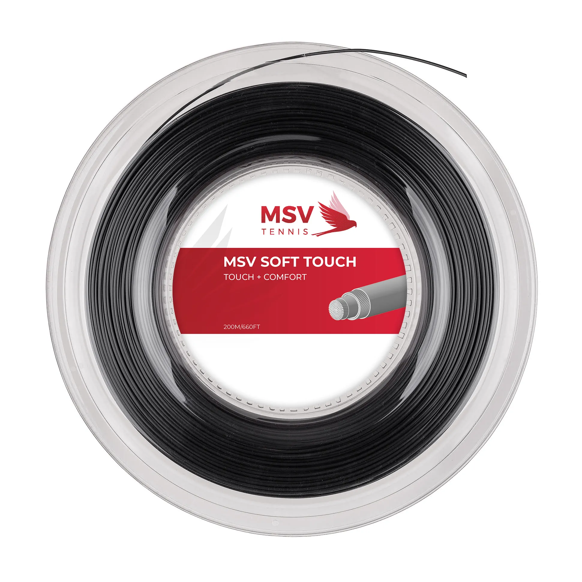 MSV Tennis String Soft Touch (Touch+Comfort) black 200m roll