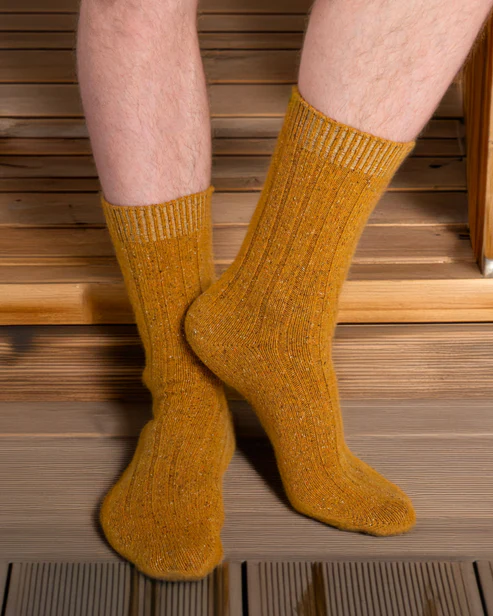 Polar Star Daily Sock Crew Lotto (Cashmere, warm) yellow - 1 pair