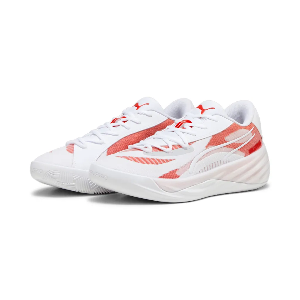 Puma Indoor Court Shoes All-Pro Nitro Team white/red men's