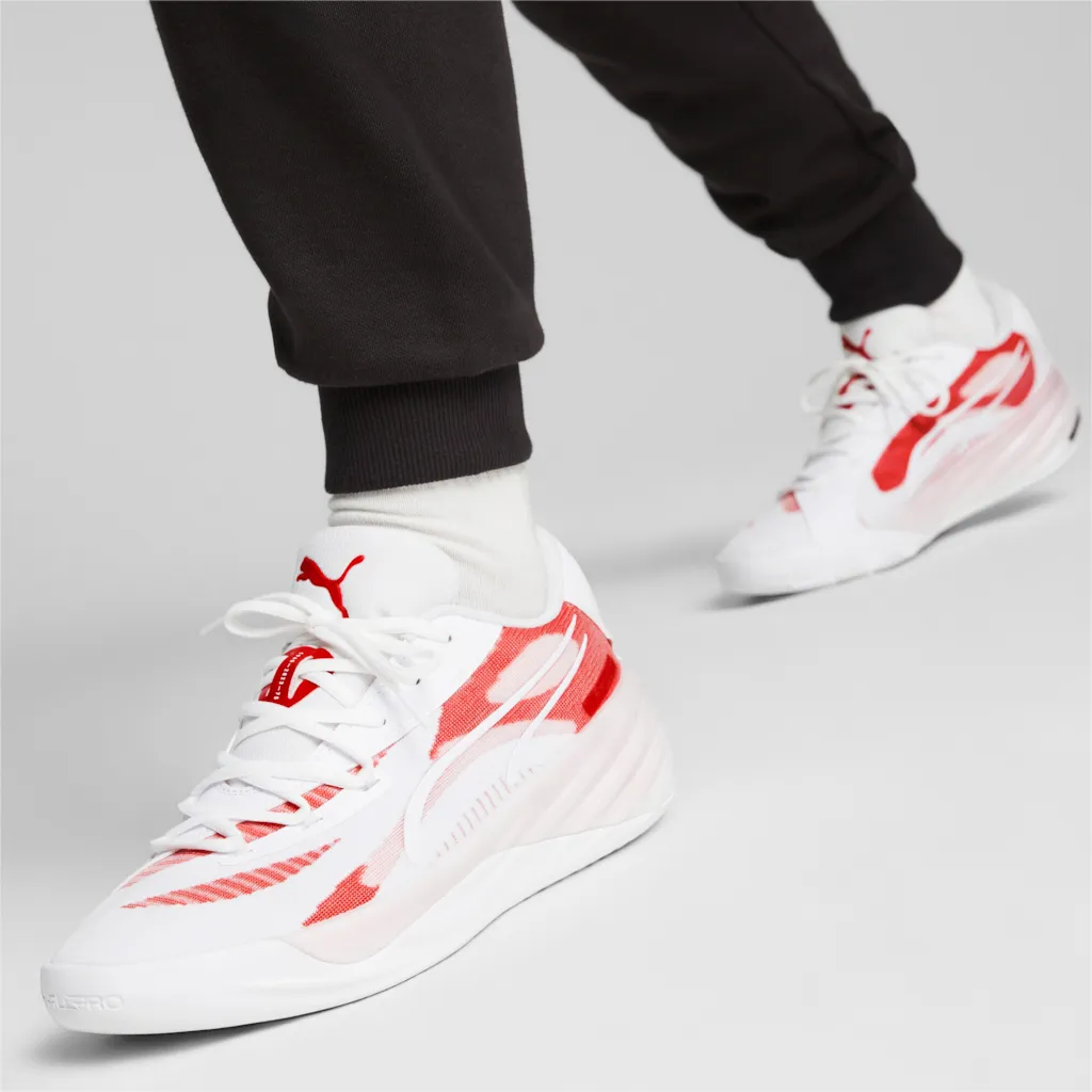 Puma Indoor Court Shoes All-Pro Nitro Team white/red men's