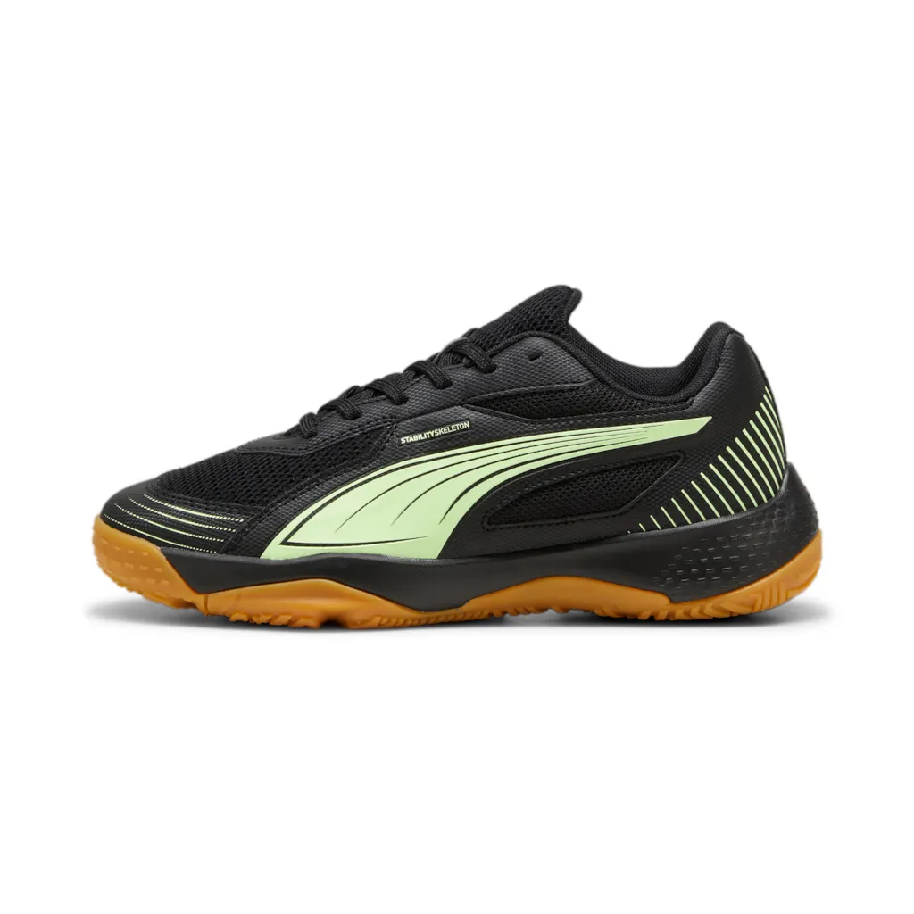 Puma Indoor Court Shoes Solarflash III JR black/lime green children