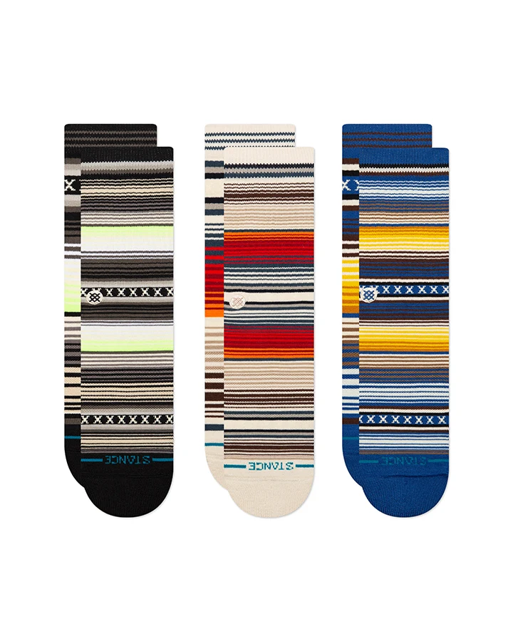 Stance Daily Sock Crew Curren Staple black/tan/blue - 3 pairs