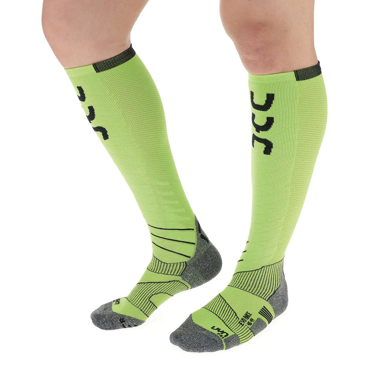 UYN Ski Sock Ski Evo Race (thin, protective, made of Natex) lime green Men - 1 Pair