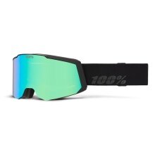 100% Ski Goggles Snowcraft S HiPER Mirror Green Lens black - 1 pair of goggles