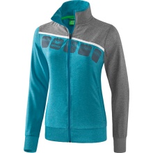 Erima Training Jacket 5C (elastic, moisture-regulating) turquoise/grey/white Women