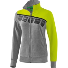 Erima Training Jacket 5C (elastic, moisture-regulating) grey/lime Women