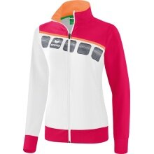 Erima Training Jacket 5C (elastic, moisture-regulating) white/pink Women