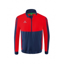 Erima Presentation Jacket Six Wings (100% Polyester, Stand-up Collar, without Lining) Navy Blue/Red Boys