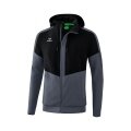 Erima Squad Tracktop Hooded Training Jacket Black/Grey Men