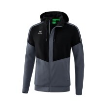 Erima Squad Tracktop Hooded Training Jacket Black/Grey Men