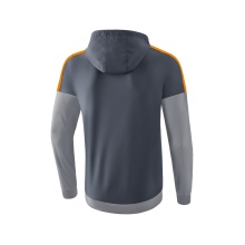 Erima Squad Tracktop Hooded Training Jacket Grey/Orange Men