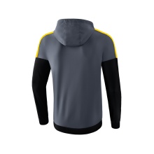 Erima Squad Tracktop Hooded Training Jacket Grey/Black/Yellow Men