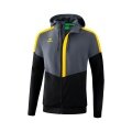 Erima Squad Tracktop Hooded Training Jacket Grey/Black/Yellow Men