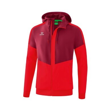 Erima Squad Tracktop Hooded Training Jacket Bordeaux/Red Men