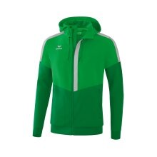 Erima Squad Tracktop Hooded Jacket Green/Emerald/Grey Men