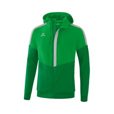 Erima Squad Tracktop Hooded Jacket Green/Emerald/Grey Men