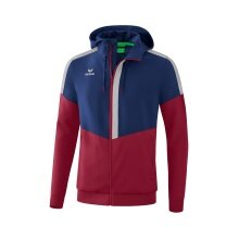 Erima Squad Tracktop Hooded Training Jacket Navy/Bordeaux/Grey Men