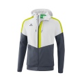 Erima Squad Tracktop Hooded Training Jacket White/Grey/Lime Men