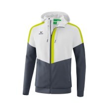 Erima Squad Tracktop Hooded Training Jacket White/Grey/Lime Men