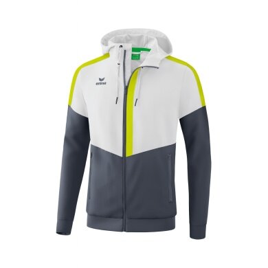 Erima Squad Tracktop Hooded Training Jacket White/Grey/Lime Men