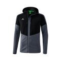 Erima Squad Hooded Training Jacket in Grey/Black Men