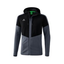 Erima Squad Hooded Training Jacket in Grey/Black Men