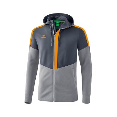 Erima Squad Hooded Training Jacket Grey/Orange Men