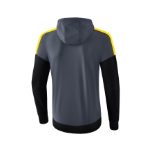 Erima Squad Hooded Training Jacket in Grey/Black/Yellow Men