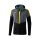 Erima Squad Hooded Training Jacket in Grey/Black/Yellow Men