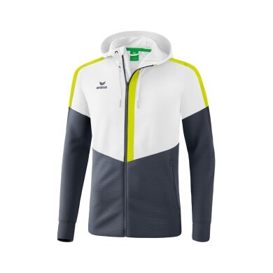 Erima Squad Hooded Training Jacket White/Grey/Lime Men