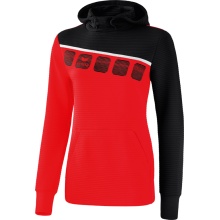 Erima Hoodie 5C red/black/white Women