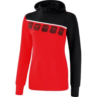 Erima Hoodie 5C red/black/white Women