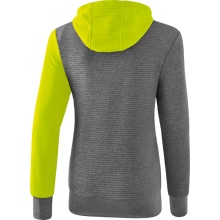 Erima Hoodie 5C grey melange/lime/black Women