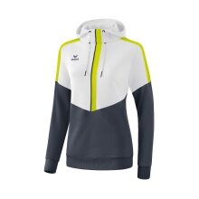 Erima Hoodie Squad white/gray/lime Women