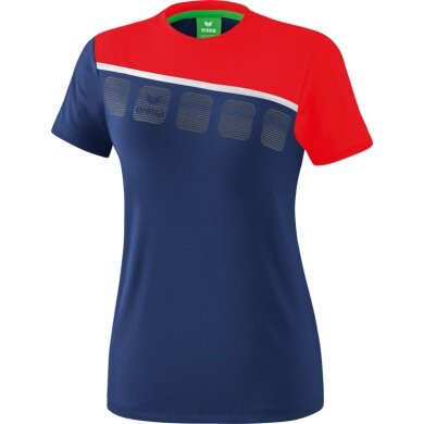 Erima Sport-Shirt 5C (100% Polyester) navy blue/red Women