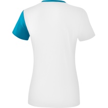 Erima Sport-Shirt 5C (100% Polyester) white/petrol blue Women