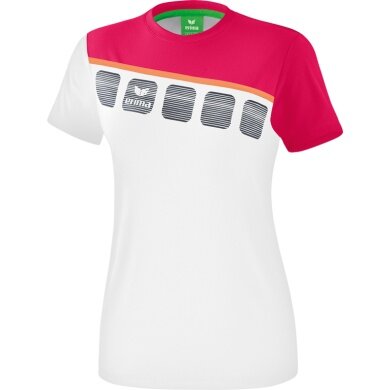 Erima Sport-Shirt 5C (100% Polyester) white/pink Women