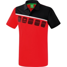 Erima Sport Polo 5C (100% Polyester) red/black Men