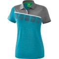 Erima Sport Polo 5C (100% Polyester) blue/grey melange/white Women