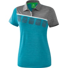 Erima Sport Polo 5C (100% Polyester) blue/grey melange/white Women