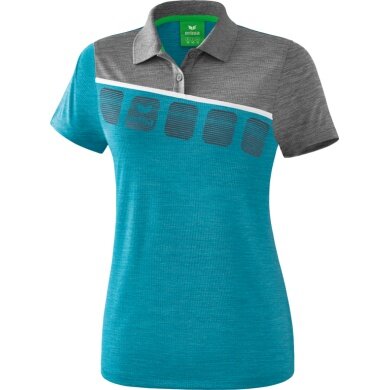 Erima Sport Polo 5C (100% Polyester) blue/grey melange/white Women