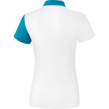 Erima Sport Polo 5C (100% Polyester) white/petrol blue Women