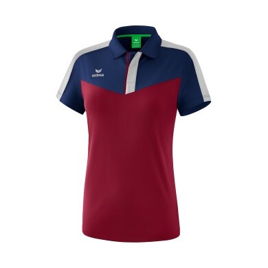 Erima Sport Polo Squad (100% Polyester) navy blue/bordeaux Women