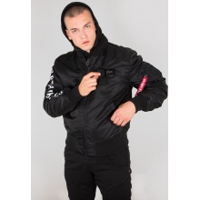 Alpha Industries Flight Jacket MA-1 D-Tec SE (Special Edition) - windproof, water-repellent - black/reflective Men