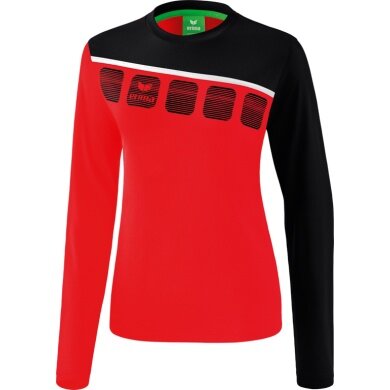 Erima Sport Long Sleeve Shirt 5C (100% Polyester) Red/Black Women