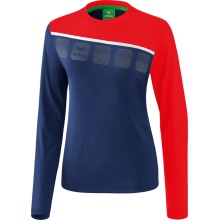 Erima Sport Long Sleeve Shirt 5C (100% Polyester) Navy Blue/Red Women