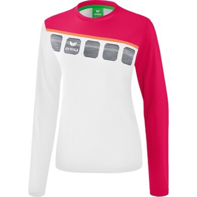 Erima Sport Long-sleeved Shirt 5C (100% Polyester) white/pink Women