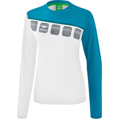 Erima Sport Long Sleeve Shirt 5C (100% Polyester) white/blue Women