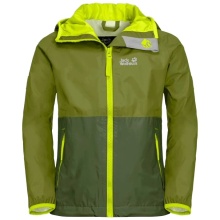 Jack Wolfskin Rain Jacket Rainy (wind and waterproof) khaki/green Youth