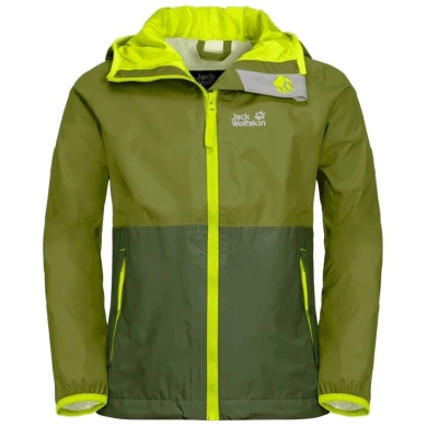 Jack Wolfskin Rain Jacket Rainy (wind and waterproof) khaki/green Kids